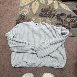 H&M Light Gray Ribbed Sweater - Crew Neck